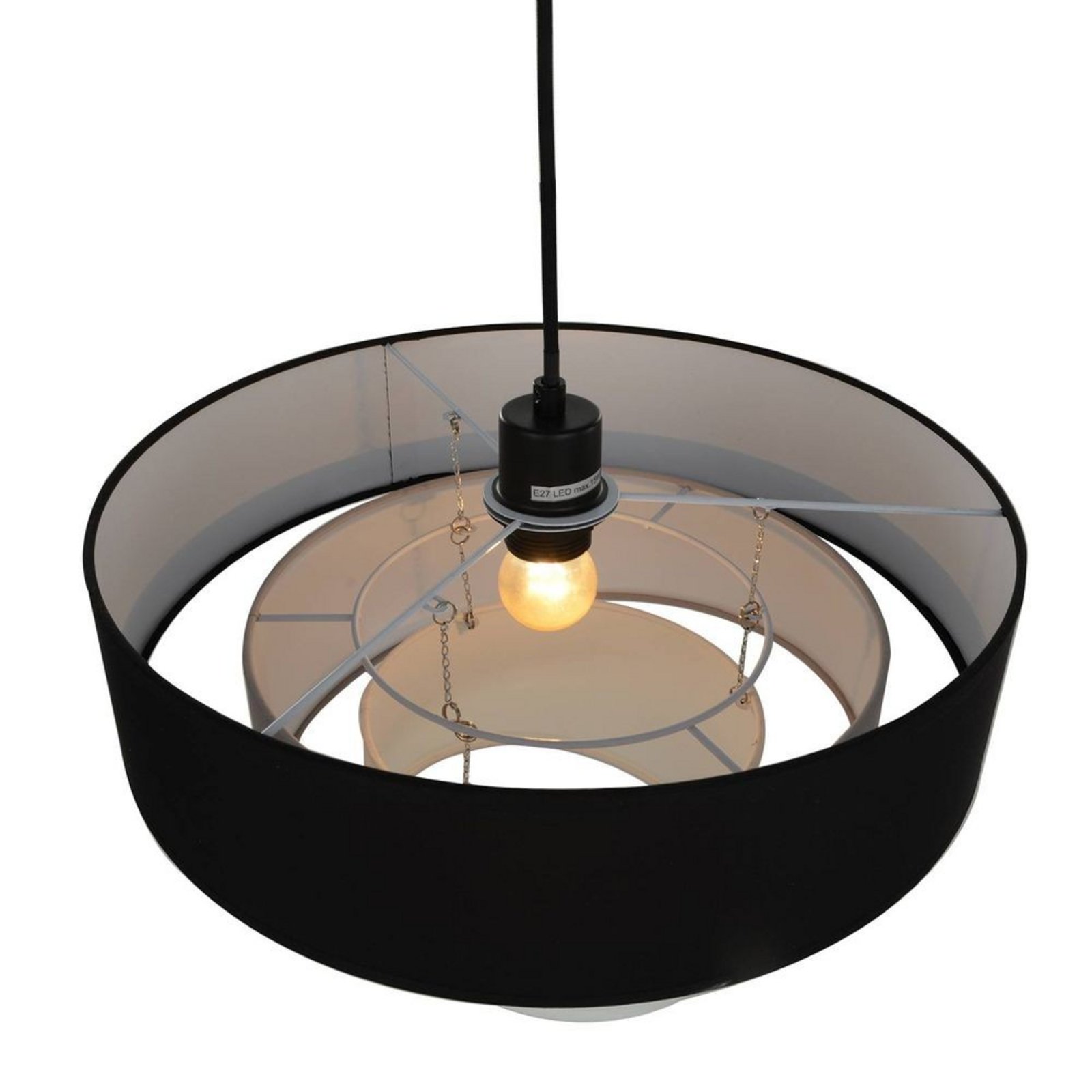 Coria Lustră Pendul Black/Grey - Lindby