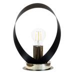 Настолна лампа Euluna Petla, черно/златно, метал, Ø 19 cm