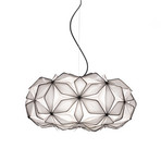 C'EST LA VIE Candeeiro suspenso, preto/cabo transparente, Ø53cm