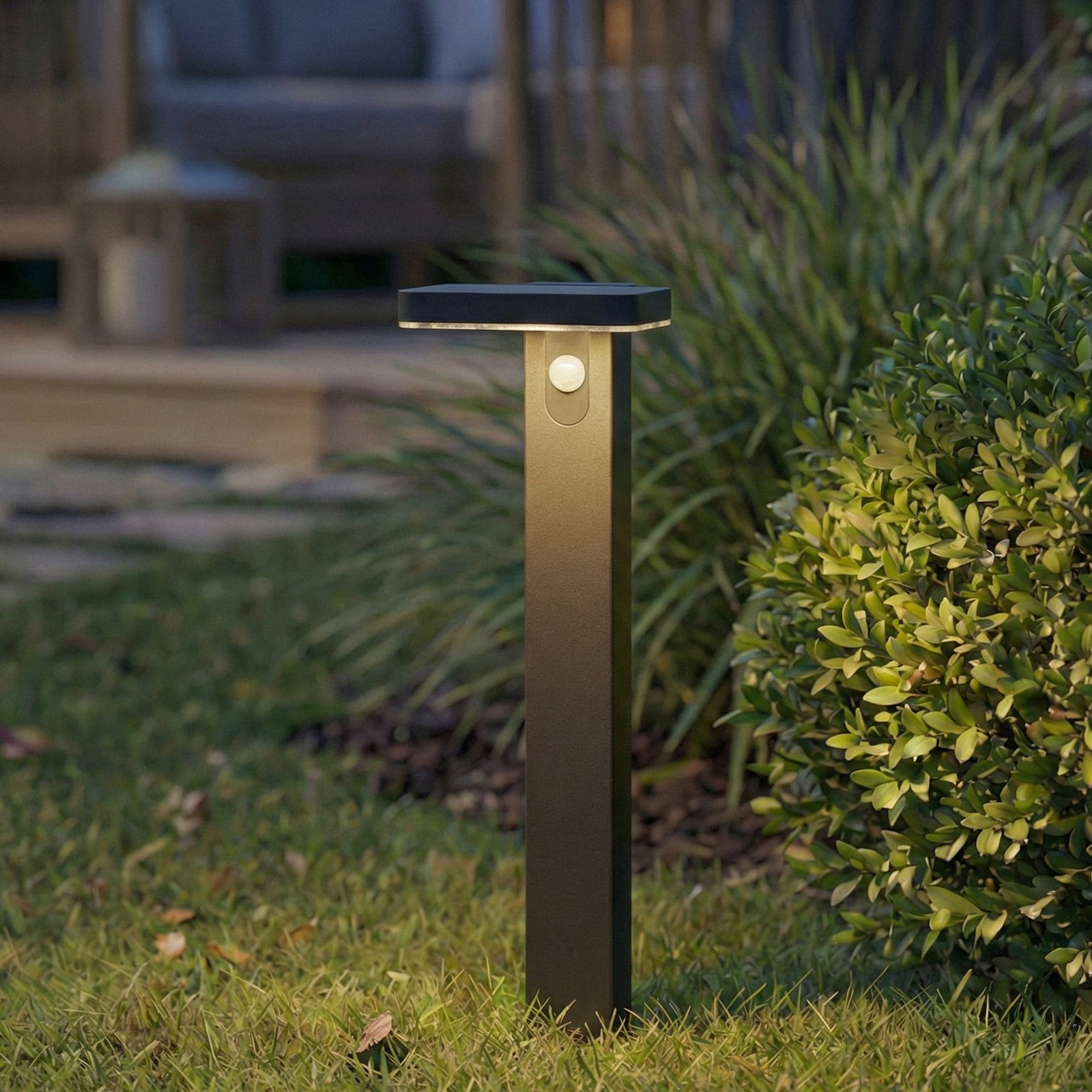 Tarlson LED-Solarwegelampe, eckig, anthrazit, Sensor PRIOS - Terrasse - Modern - Kunststoff - Einflammig