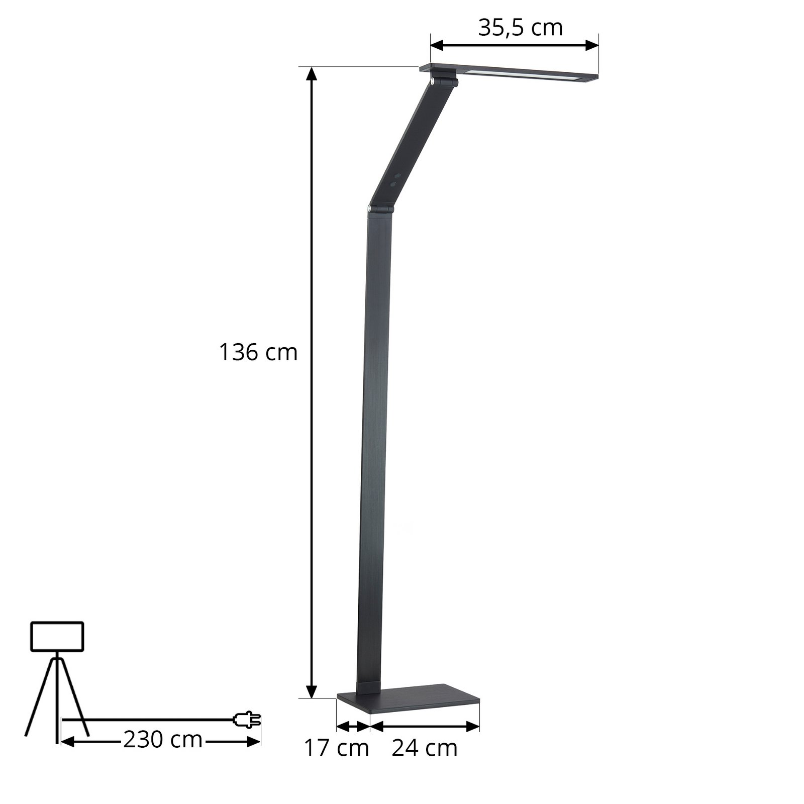 Salome LED Lámpara de Pie Dim. CCT Black - Lucande