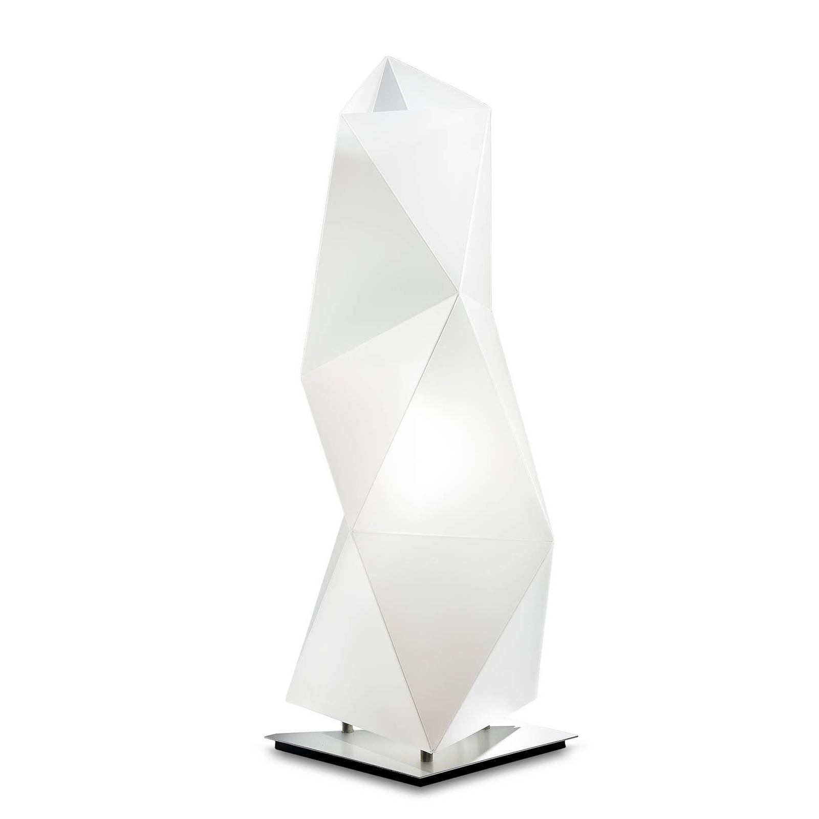 slamp - diamond designerska lampa sto?owa, 45 cm, do salonu / jadalni, opalflex?, aluminium, e14, 5w, szer. 17 cm, wys. 45 cm