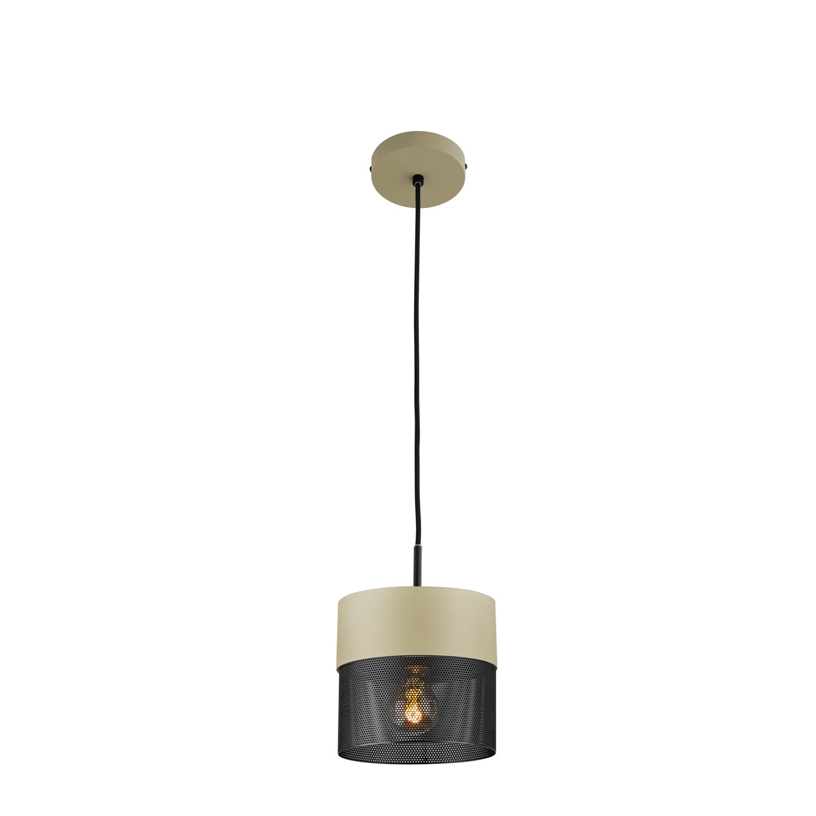 Hanglamp Mesh E27 Ø 18 cm, zand/zwart