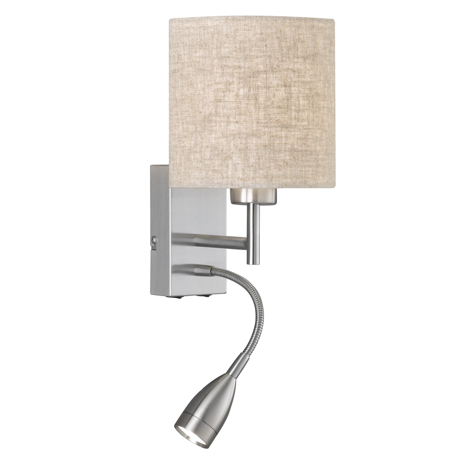 Dreamer wall lamp LED reading light nickel/linen