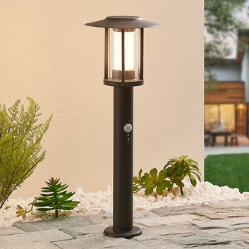Gregory LED-sokkellampe, mørkegrå, med sensor