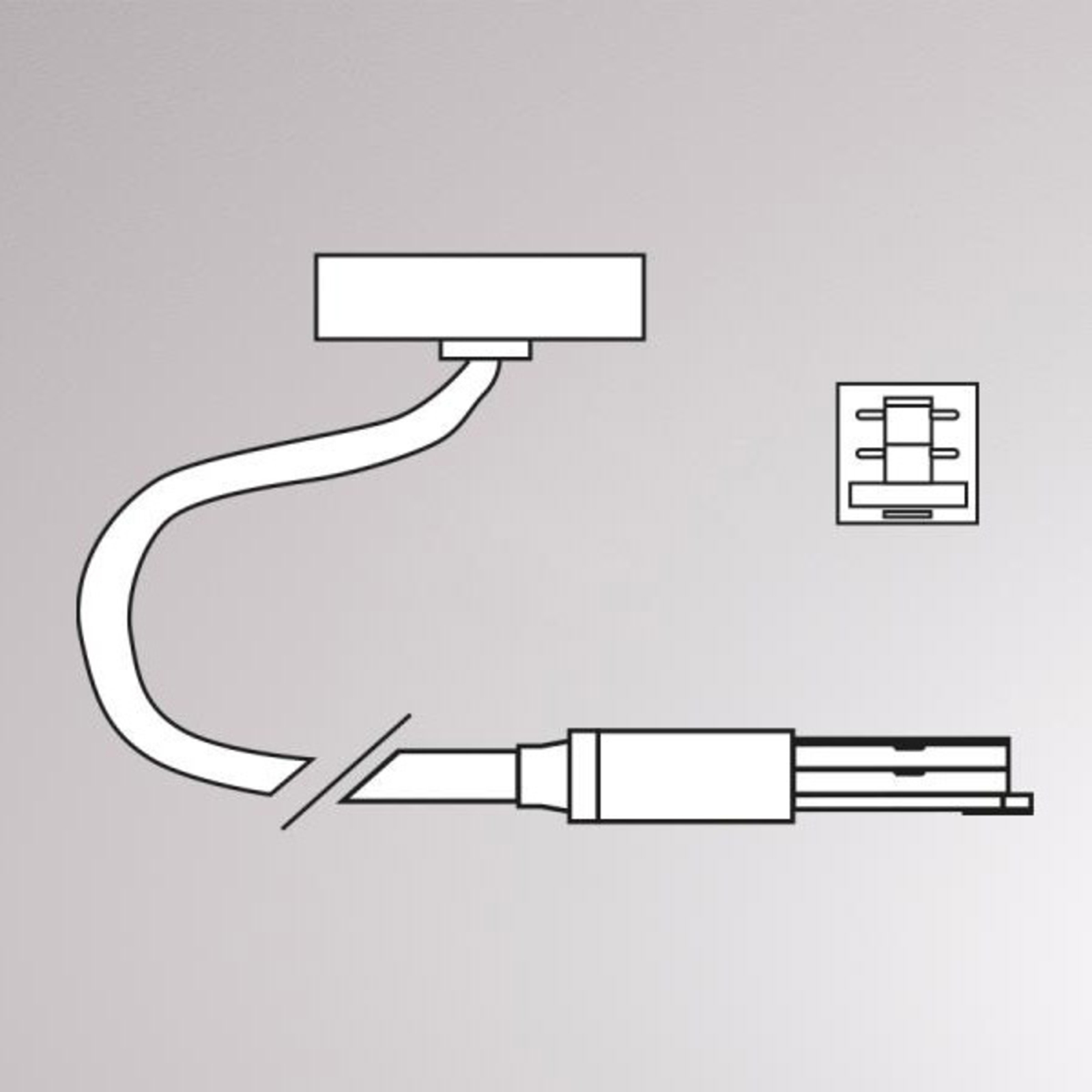 Endeinspeisung Volare, Kabel 2m, Baldachin, alu