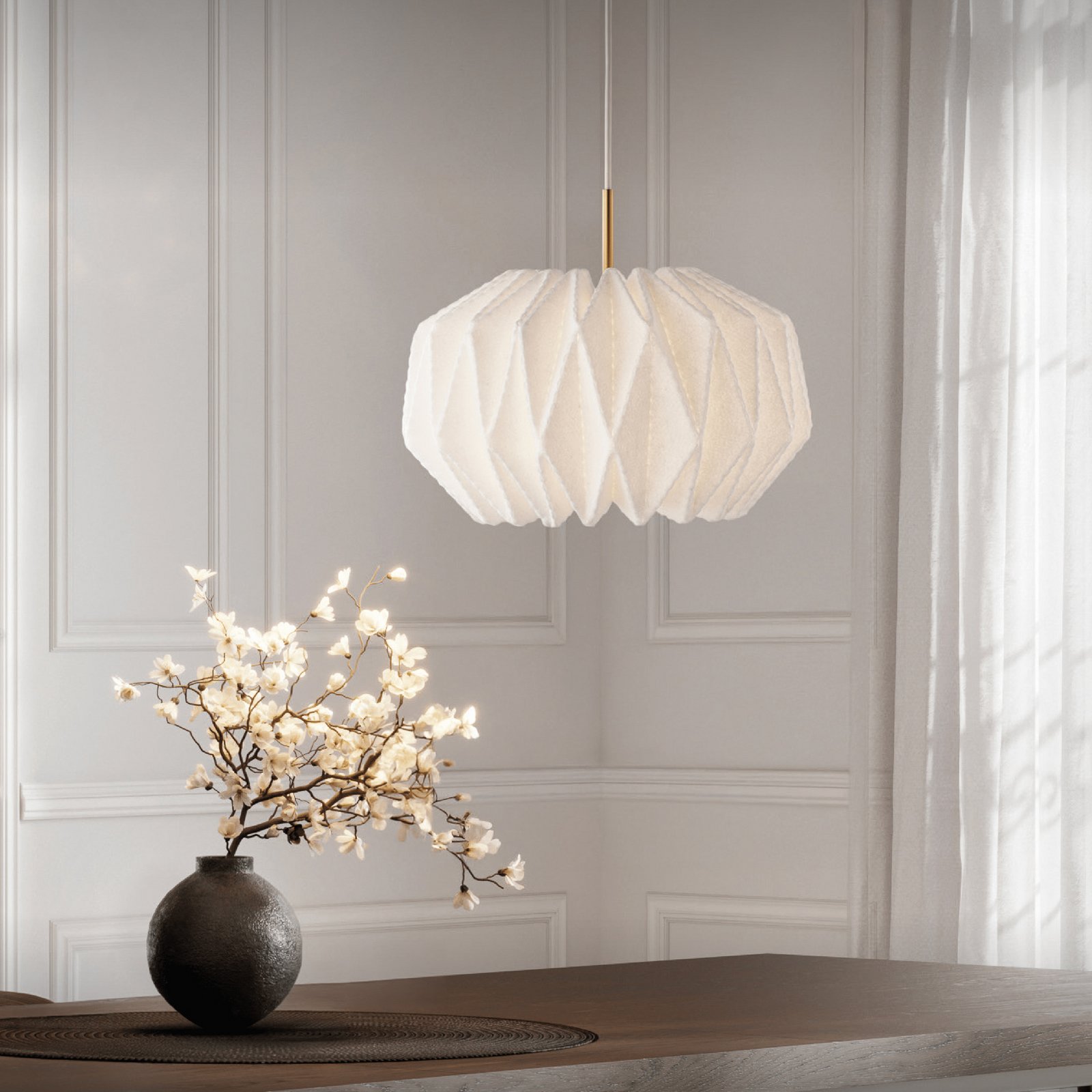 LE KLINT Hängeleuchte Softly Pleated I, Ø 42 cm, weiß, Filz