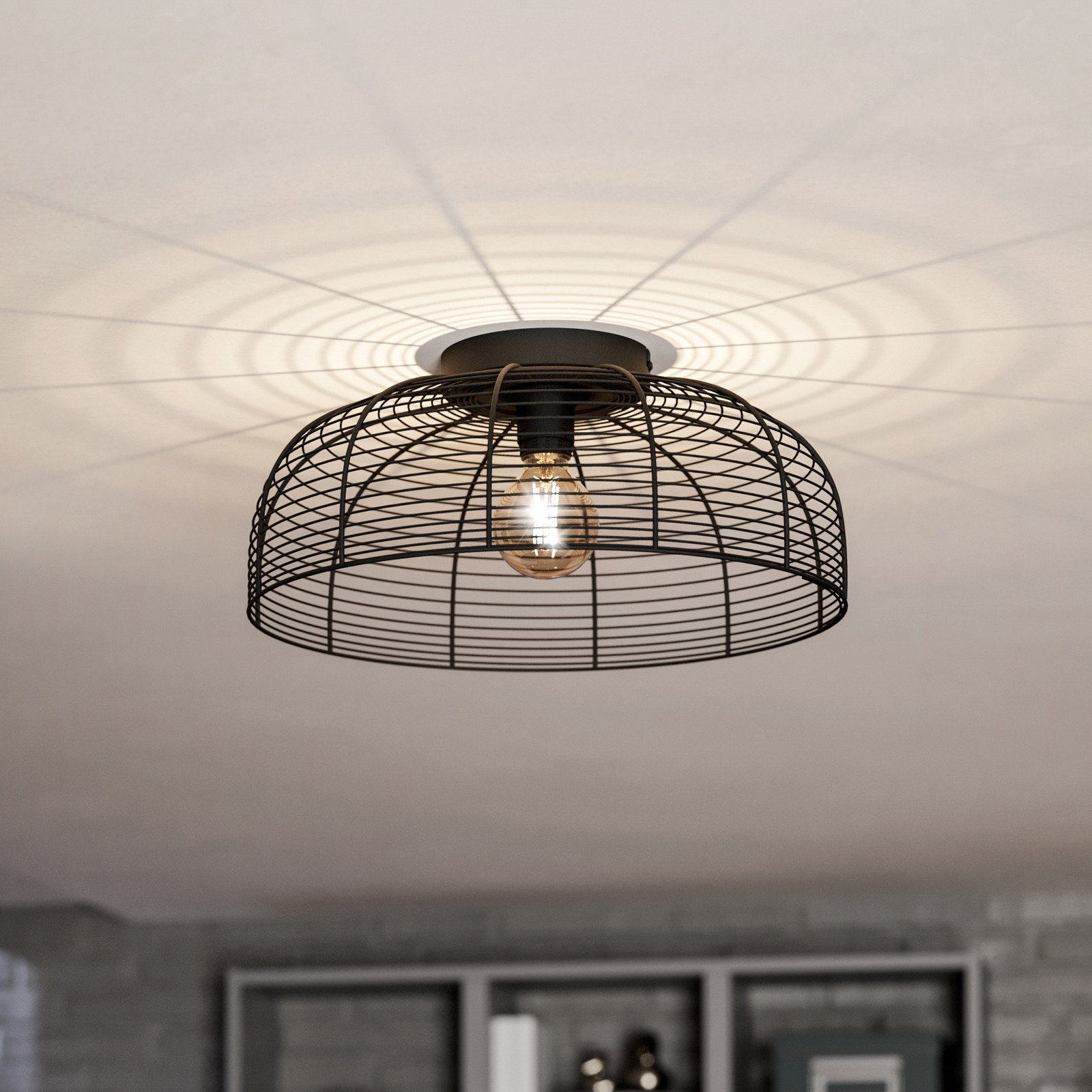 EGLO Plafonieră Rinroe Ø 45 cm negru oțel - Camera de zi / sufragerie - modern - Metal