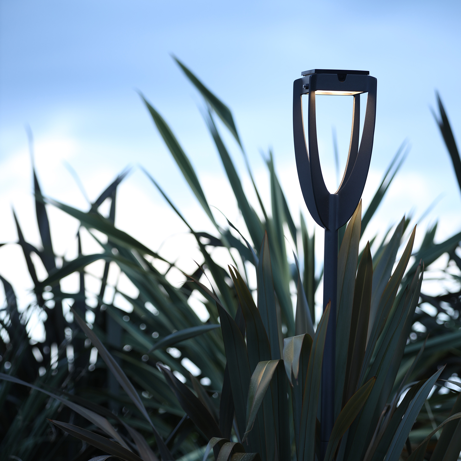 LED-solcellslampa Tulip med markspett, antracit