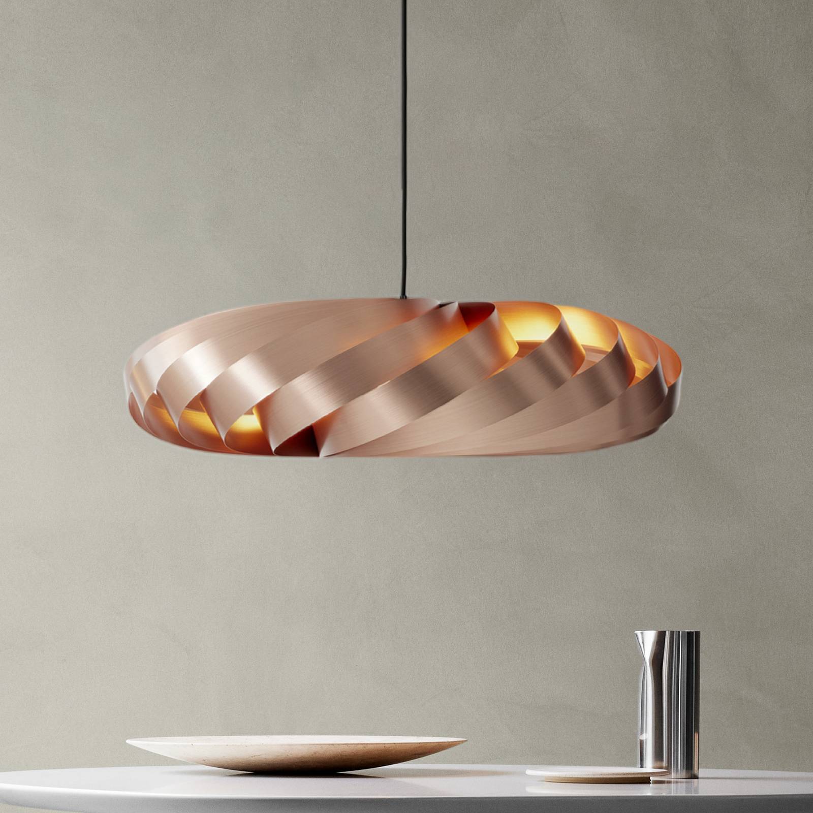 Lampa wisząca Tom Rossau TR5, Ø 80 cm, miedź, aluminium