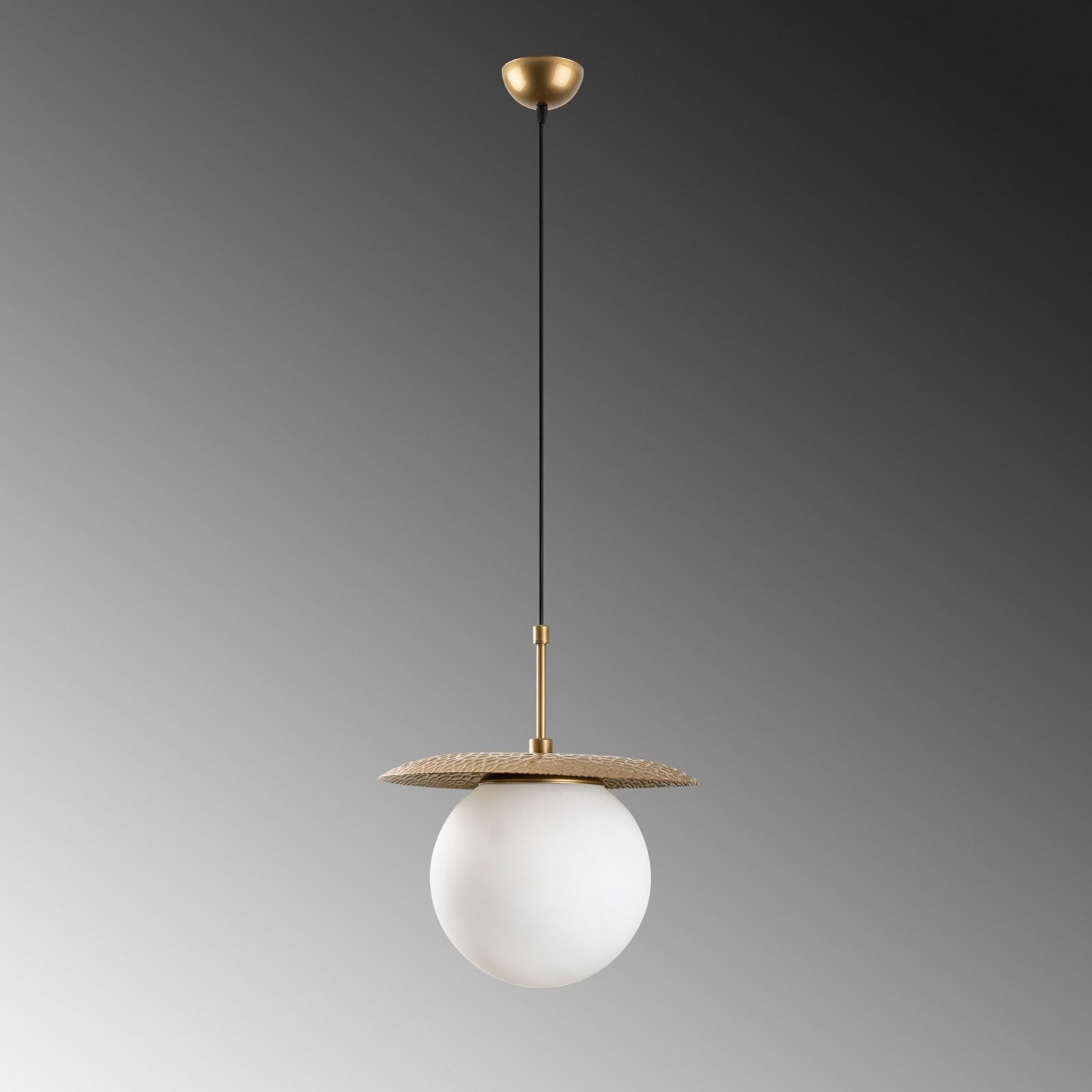 Suspension Anemon, dorée, verre, Ø 30 cm, E27