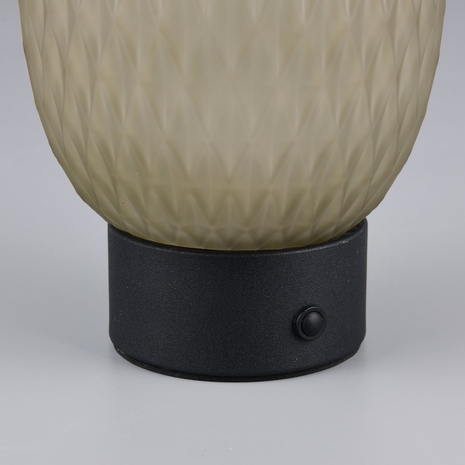 LED rechargeable table lamp Facette, green, USB, glass,