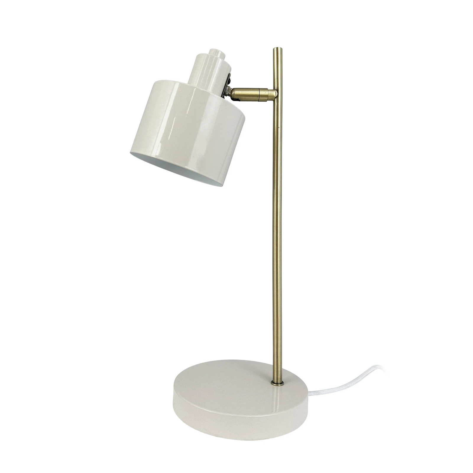 Stolová lampa Dyberg Larsen Ocean, béžová/mosadz, výška 43 cm
