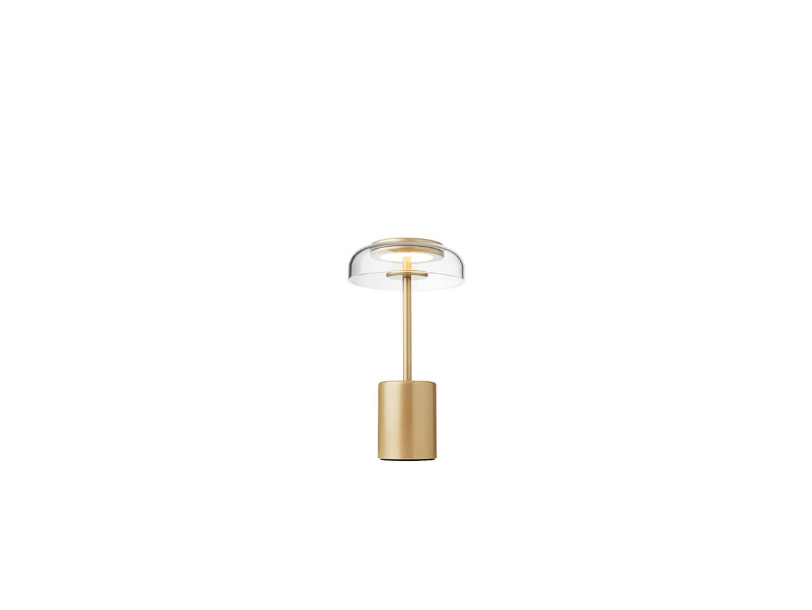 Nuura LED-Akku-Tischlampe Blossi, Höhe 26 cm goldfarben/klar günstig online kaufen