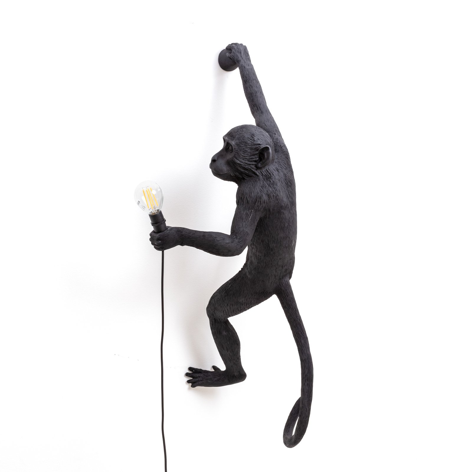 LED-dekorutomhusvägglampa Monkey Lamp höger svart