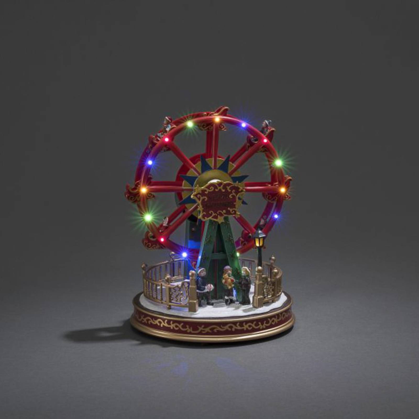 Konstsmide Christmas Stolní dekorace obří kolo, barevné LED a hudba