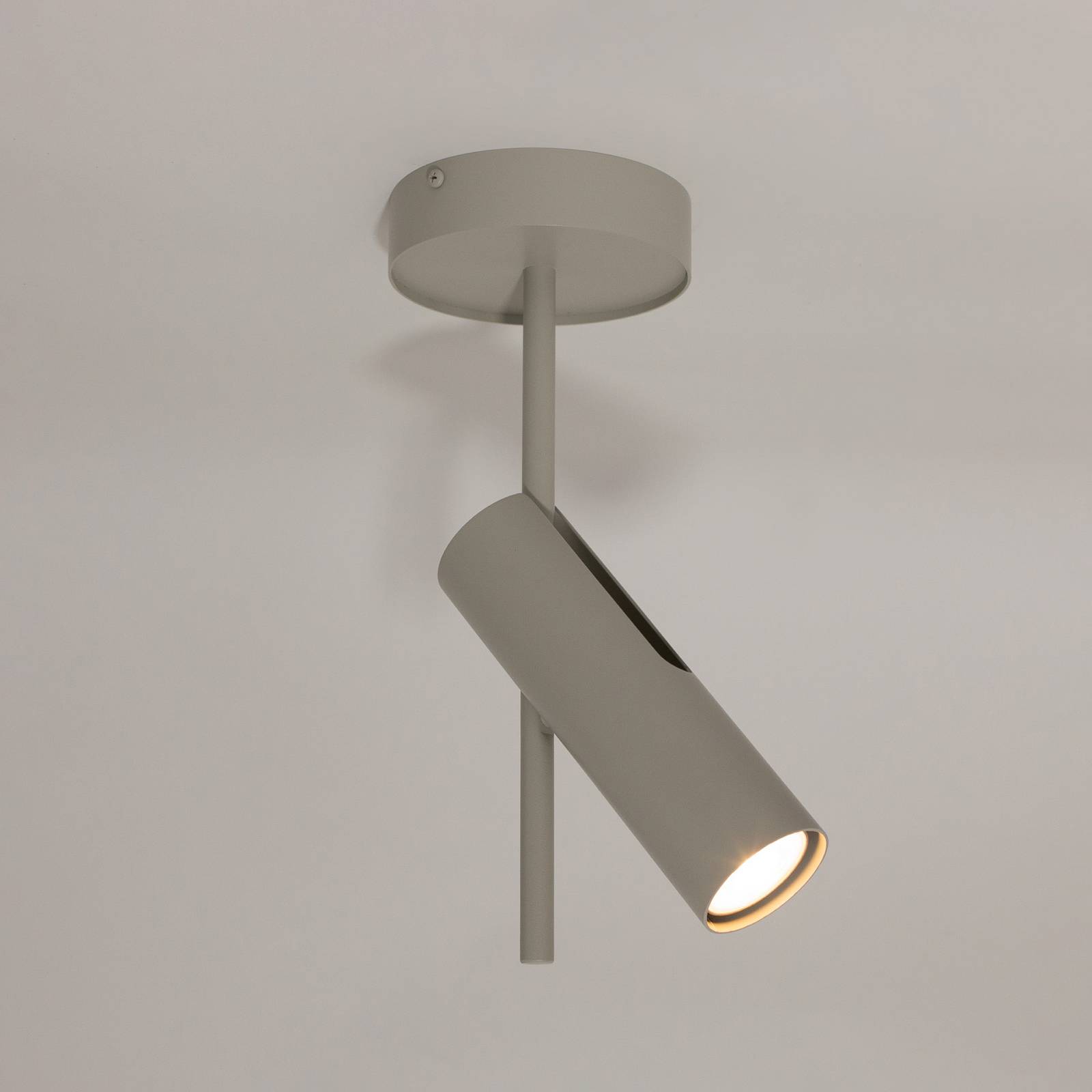 Deckenspot Leda 1, taupe, 1-flammig, Stahl, GU10, Höhe 34 cm günstig online kaufen