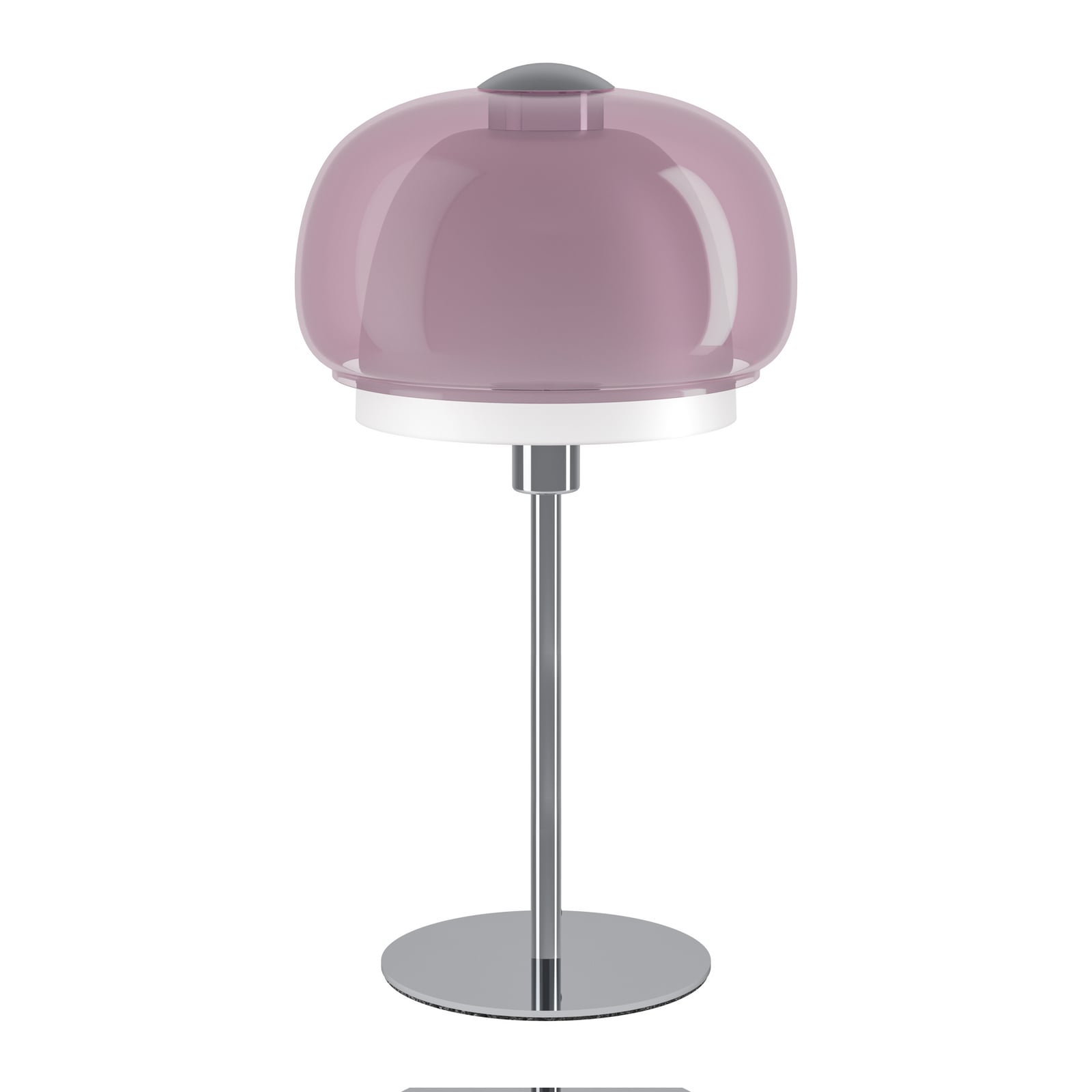 Stolová lampa Belomontejo, ružovo-priehľadná, sklo, E27