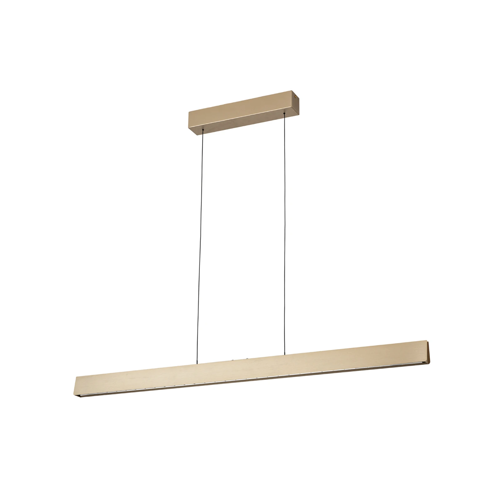 LED závěsné svítidlo Tara, zlatá barva, délka 120 cm, hliník/ocel