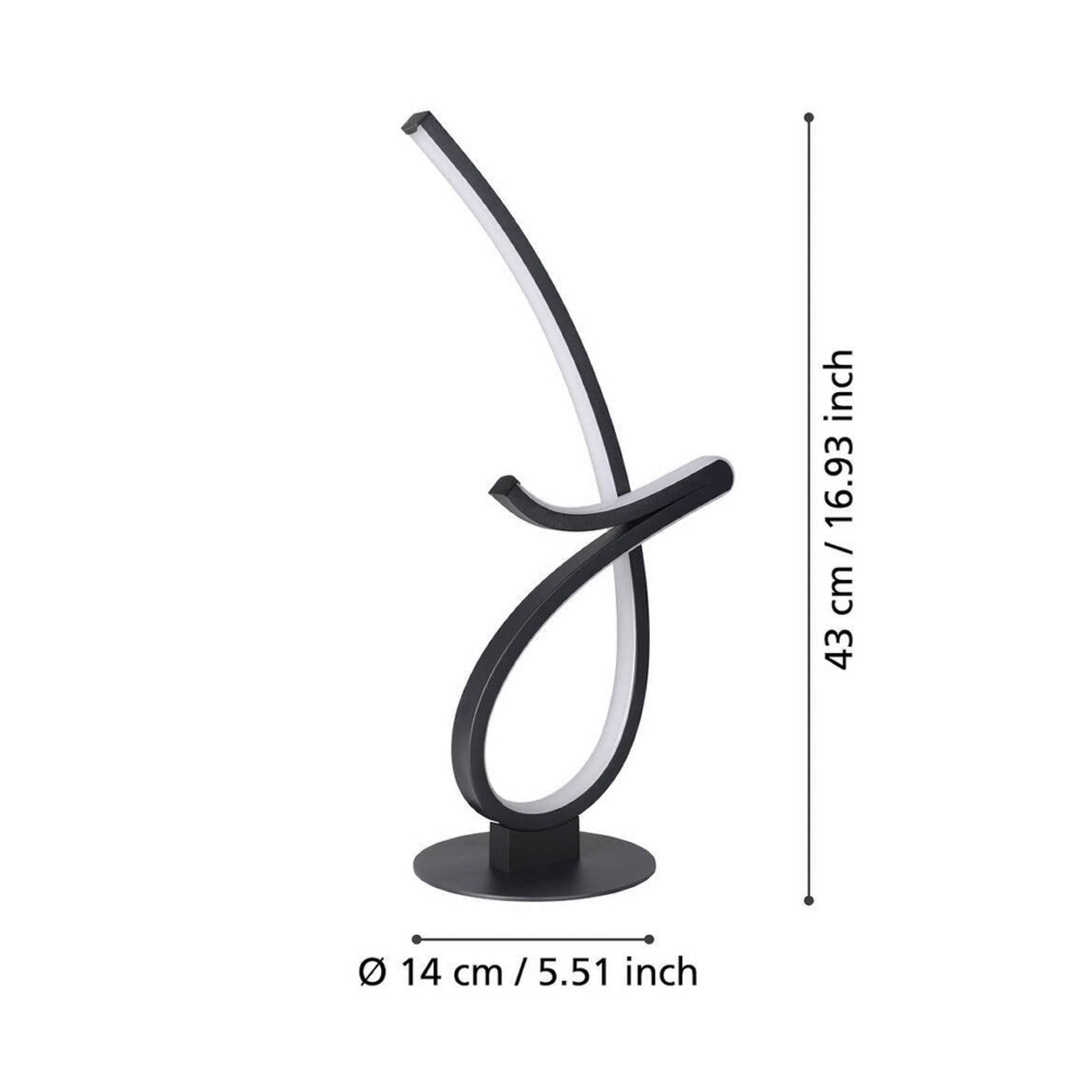 EGLO LED tafellamp CARDONCITO, zwart, hoogte 46 cm, CCT