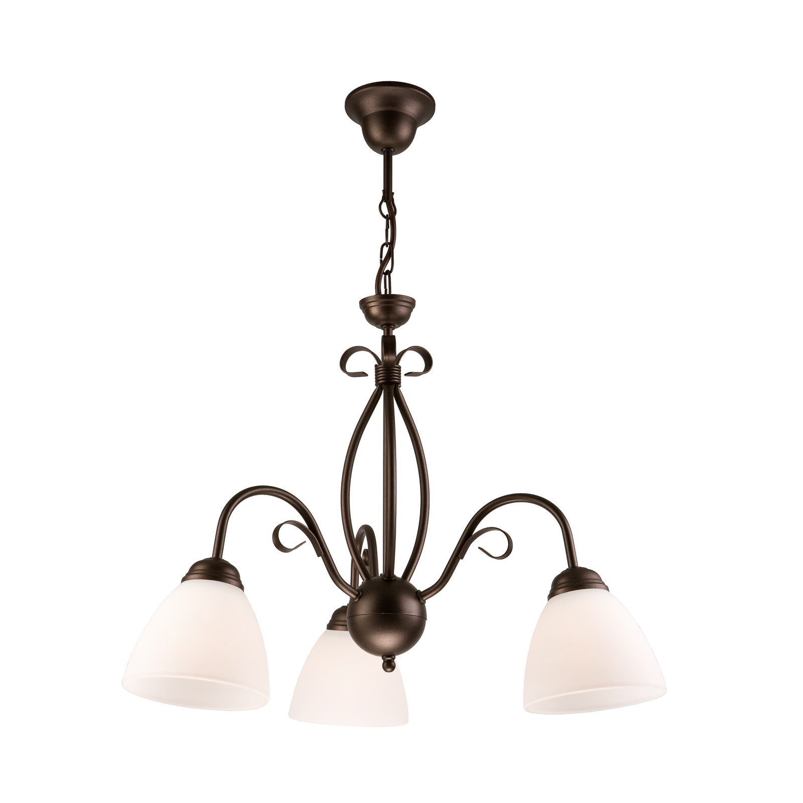 Hanglamp Adoro, 3-lamps, bruin