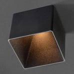 GF design Blocky recessed lamp IP54 black 2,700 K