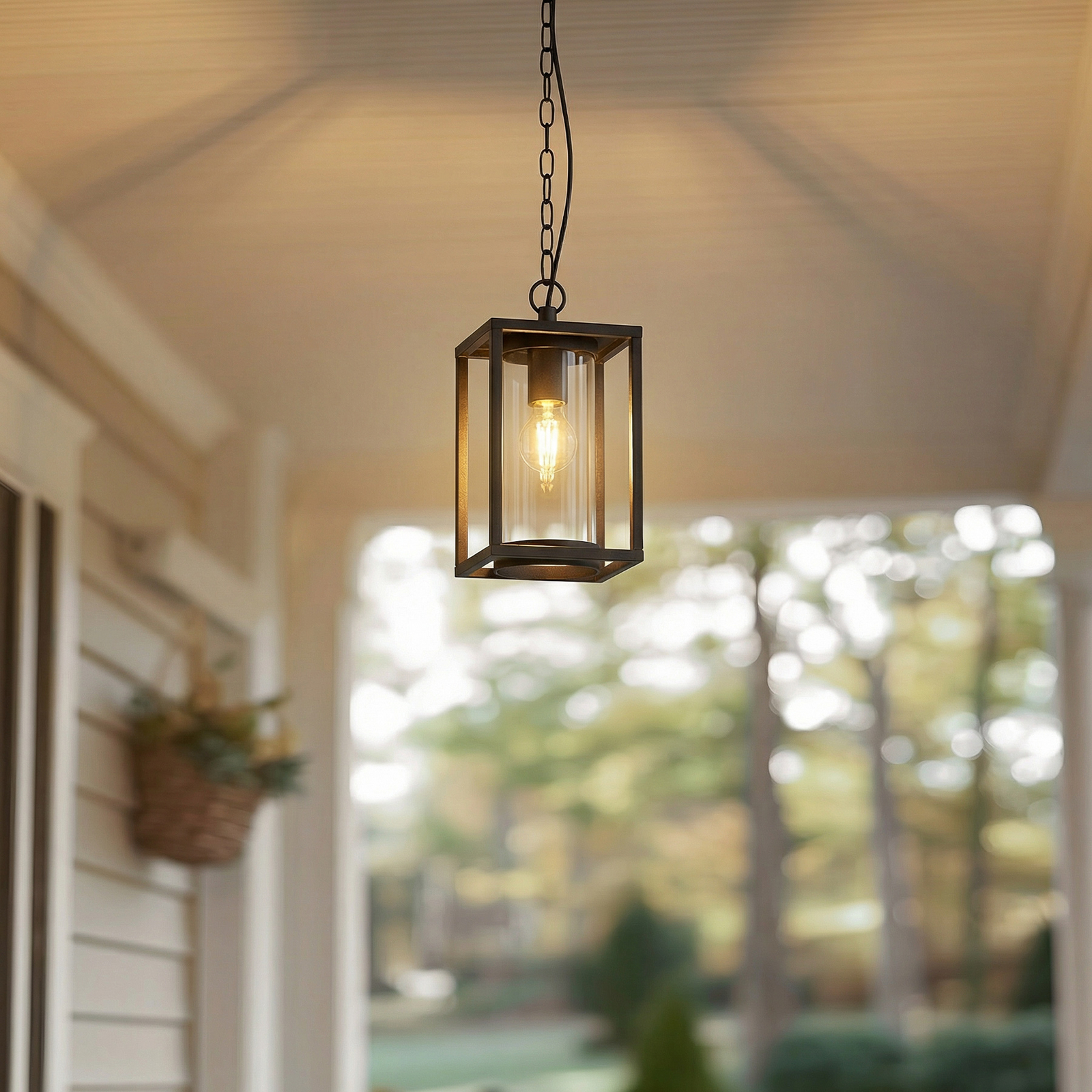 Lucande Lámpara colgante exterior Ferda, 25 cm, antracita, IP44