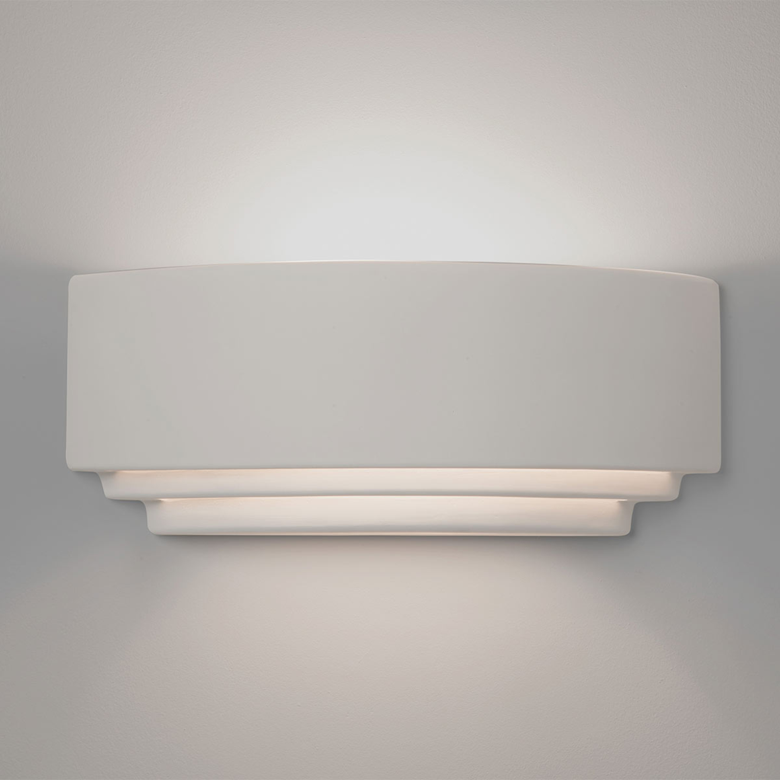 Astro Amalfi 380 white ceramic wall light 38 cm, for Living / Dining Room, ceramic, E27, 12 W, energy efficiency: A++, W: 38 cm, H: 13 cm