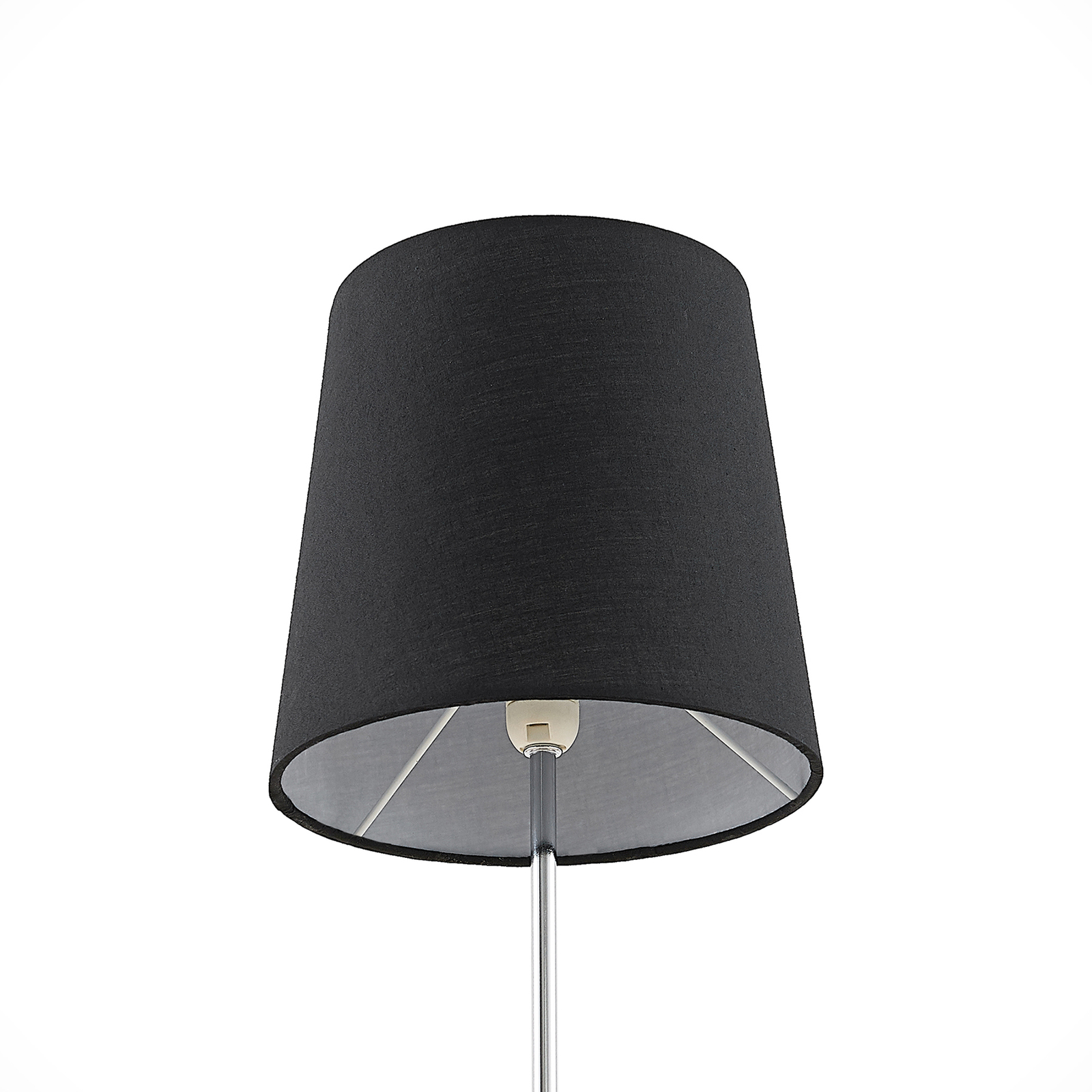 Lindby Leza bordlampe krom, svart skjerm