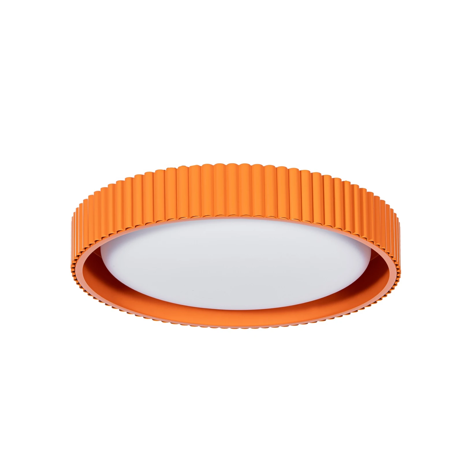 Lámpara LED de techo Colbie de Lindby, naranja acanalada, Ø 46 cm, atenuable.
