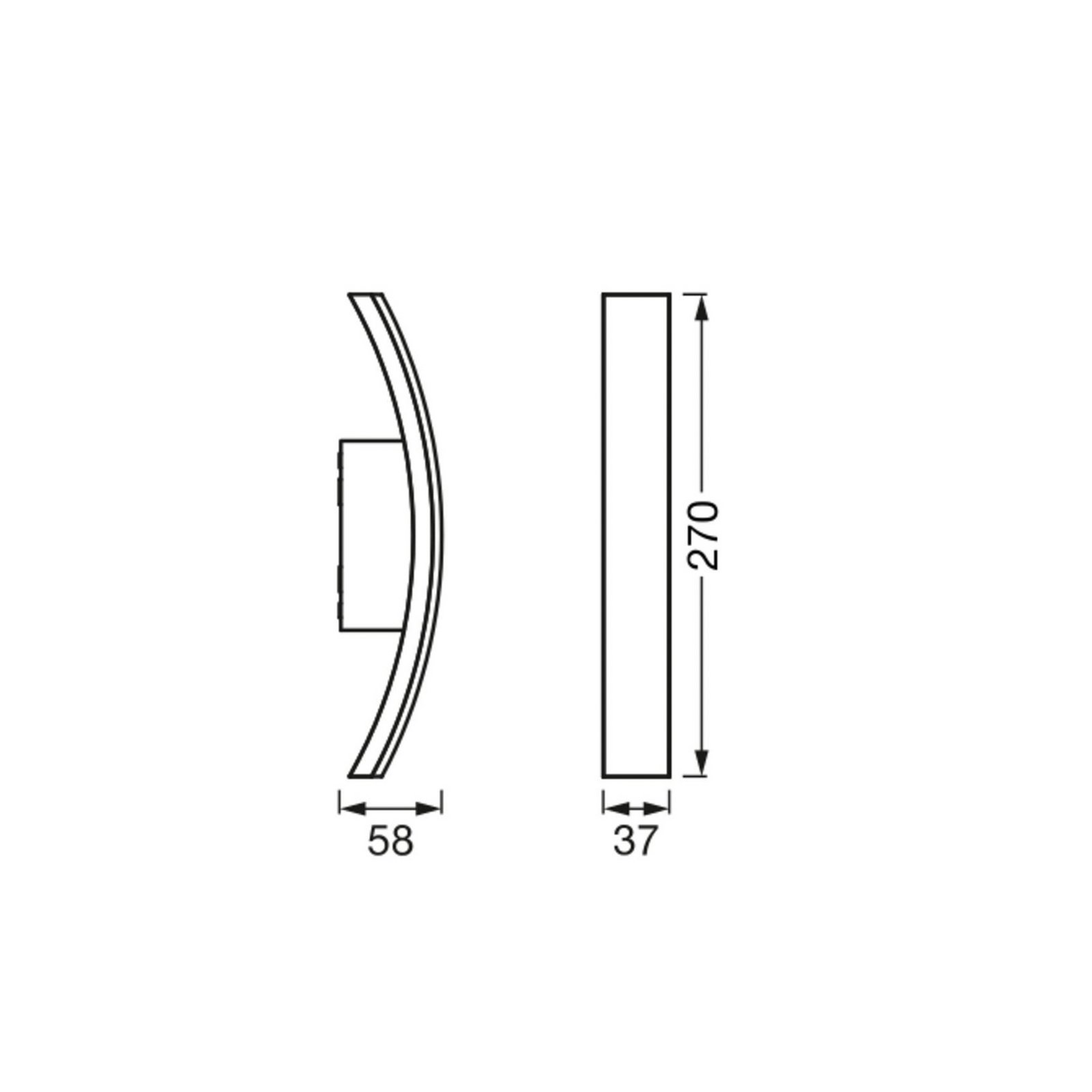 OSRAM LED-Außenwandlampe ENDURA STYLE BOW, dunkelgrau, 27 cm