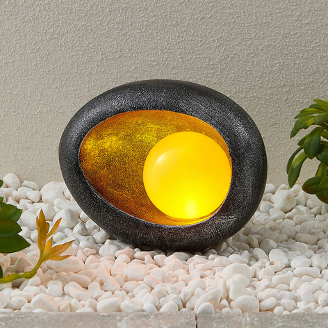 Lindby Tigran LED-solcellelampe, svart, gull
