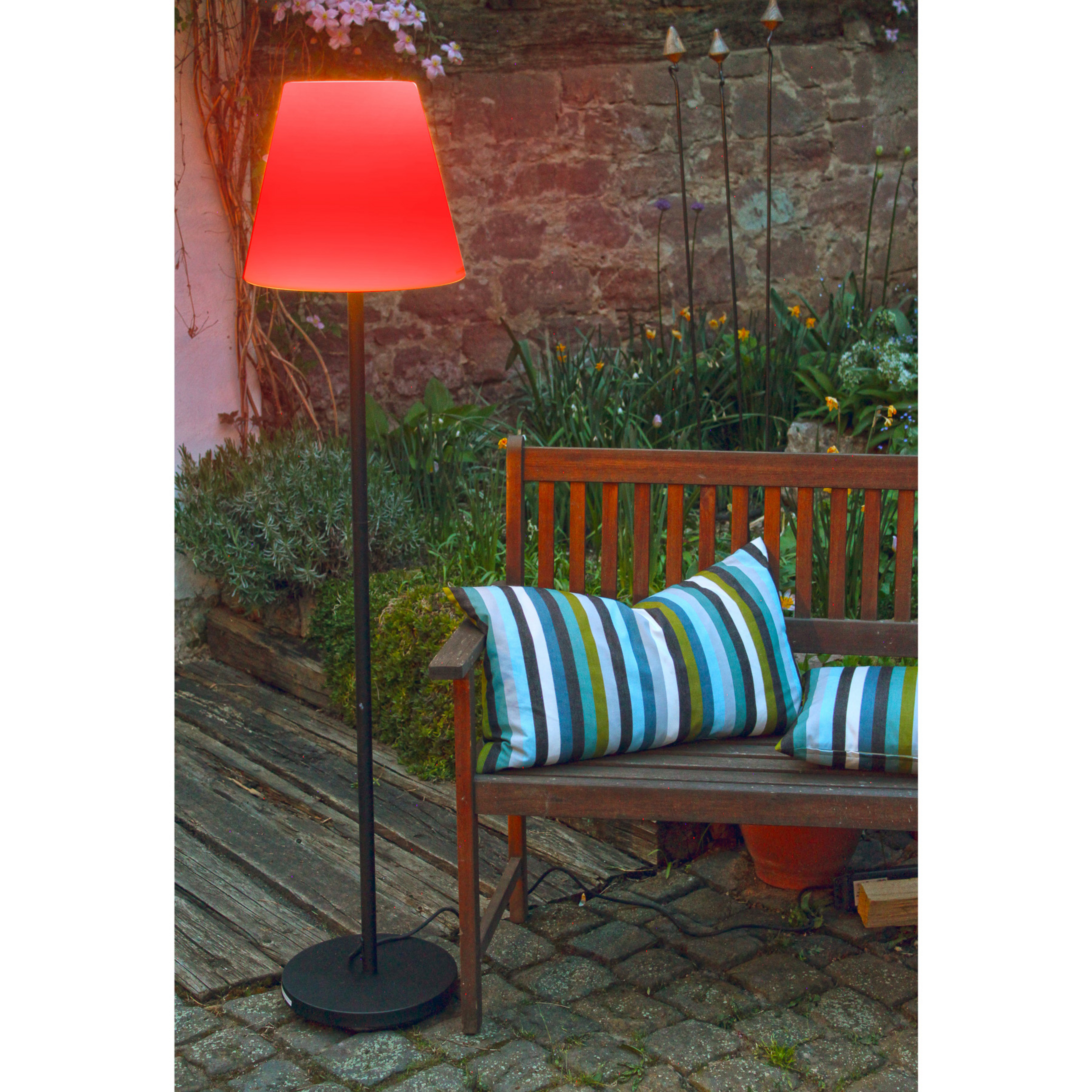 Megatron lampadaire LED Danna abat-jour rond IP44