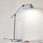 Lindby lampe de table LED Thies, gris, ABS, hauteur 78cm, intensité variable