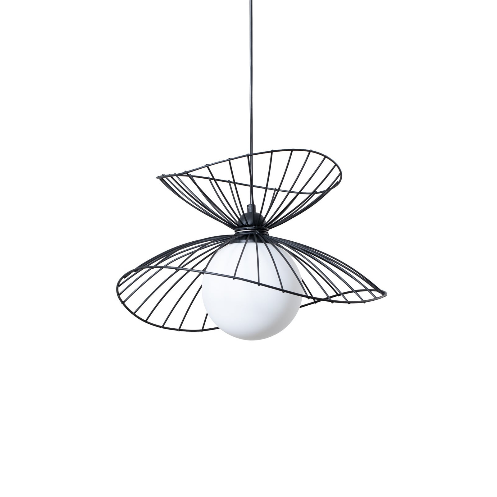 Hængelampe Vertigo, sort, glas/metal, E27, Ø 50 cm