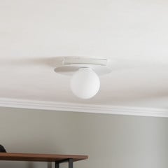 Plafón Firn, redondo, 1 luz, blanco