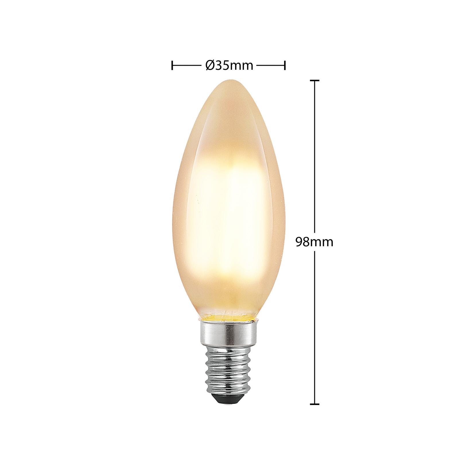 Ampoule LED E14 4 W 2 700 K bougie, dimmable, mate