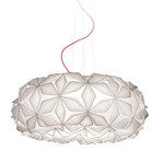 C'EST LA VIE Candeeiro suspenso, branco/cabo vermelho, Ø 70 cm