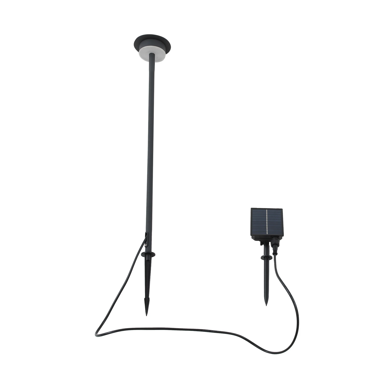 Lindby LED solarna svjetiljka Lyris, crna, aluminij, 3000 K