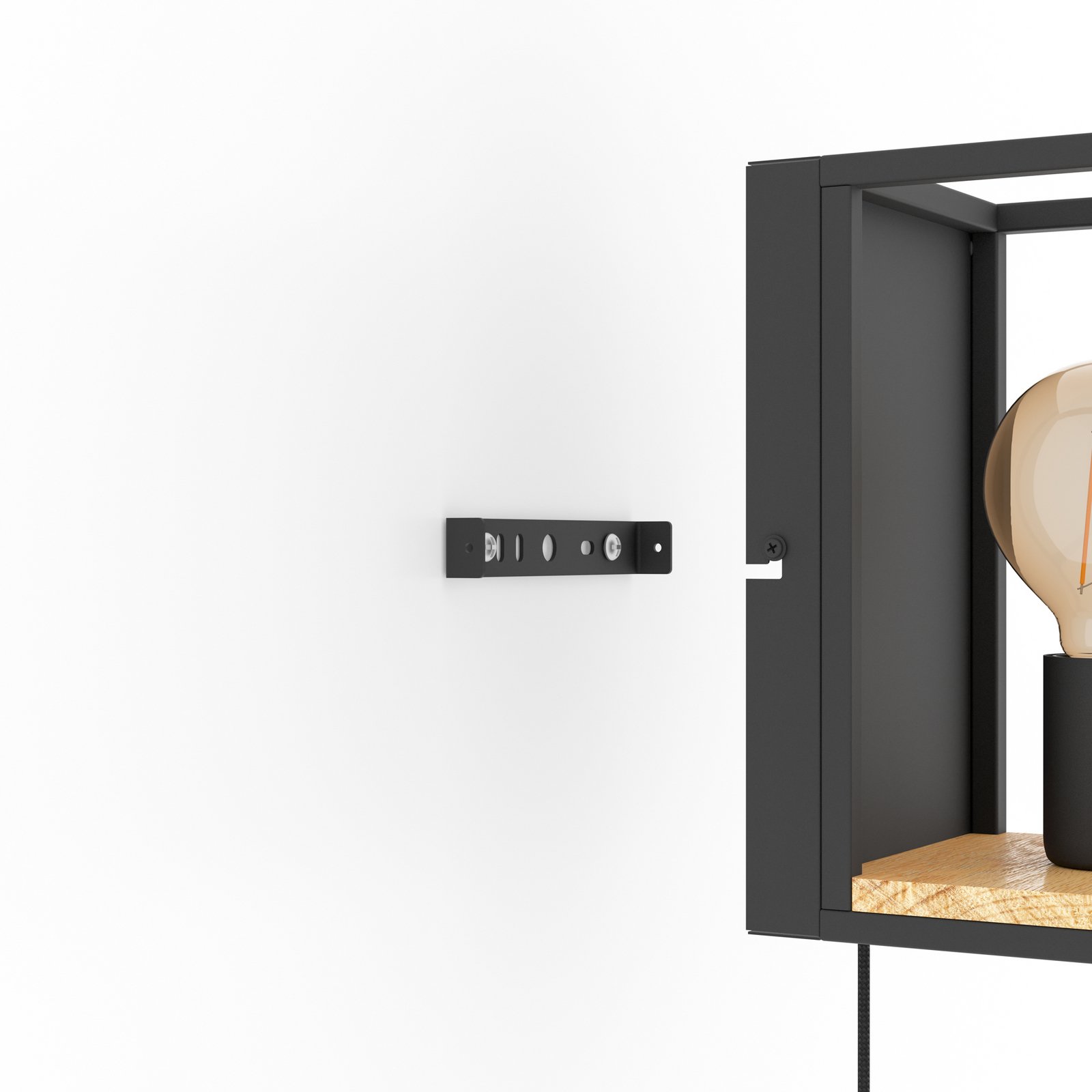 Libertad seinävalaisin, leveys 14 cm, musta/puu, teräs