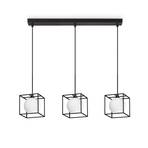 Ideal Lux hanging light Lingotto, 3-bulb, 3 cages, black