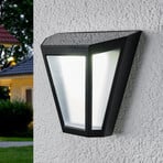 LED solar wall light Yago, frosted lampshade