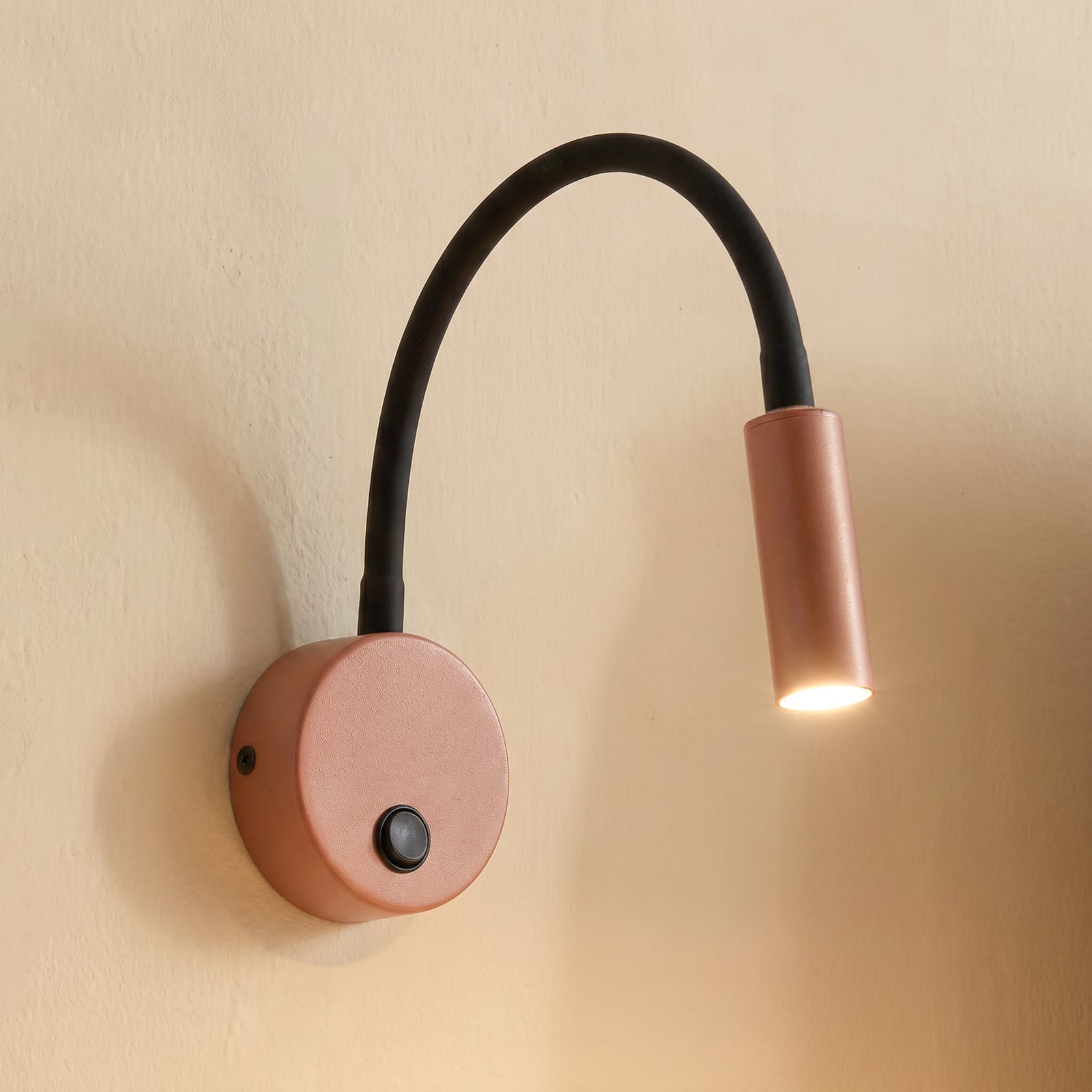 Sienas lampa Lagos, sarkana/melnā, G9, augstums 45 cm, metāls