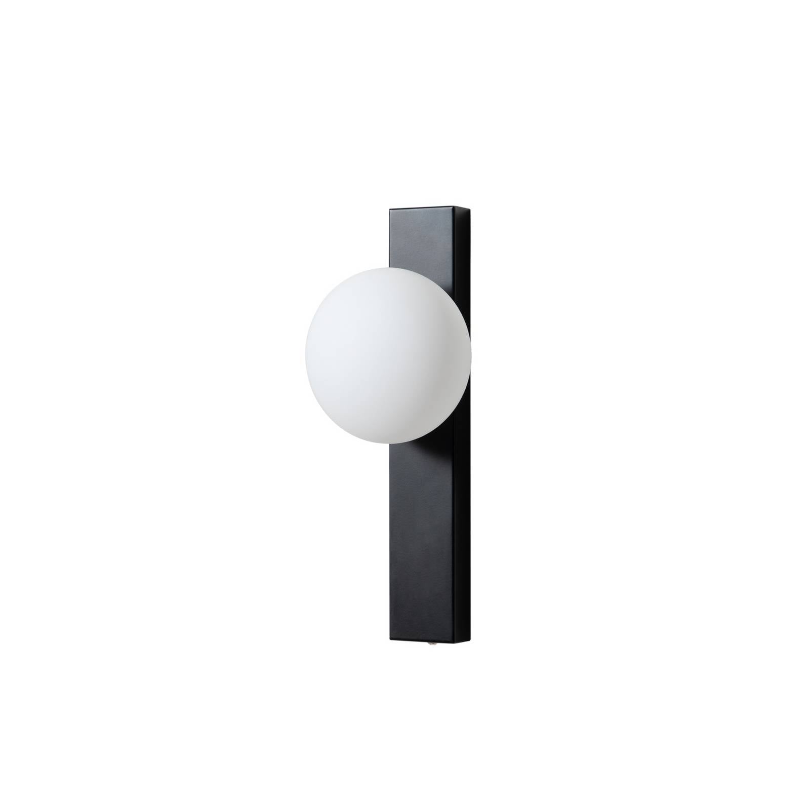 Lindby Bad-Wandleuchte Tavrik, schwarz/weiß, Höhe 30cm, Glas