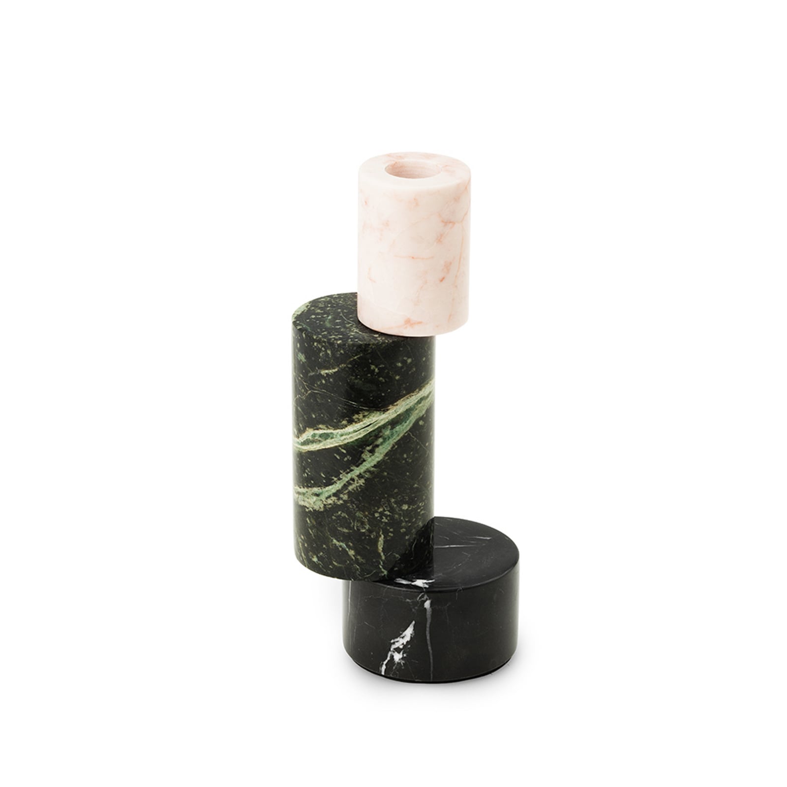 Sfeșnic Blox verde închis, 20 cm, marmură, Normann Copenhagen