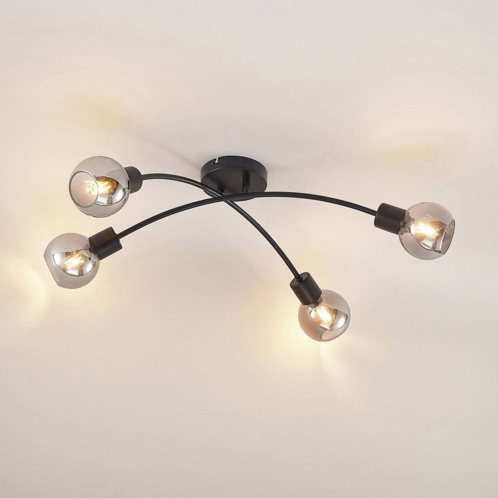 Lioma 4 Stropna lampa Crna - Lindby