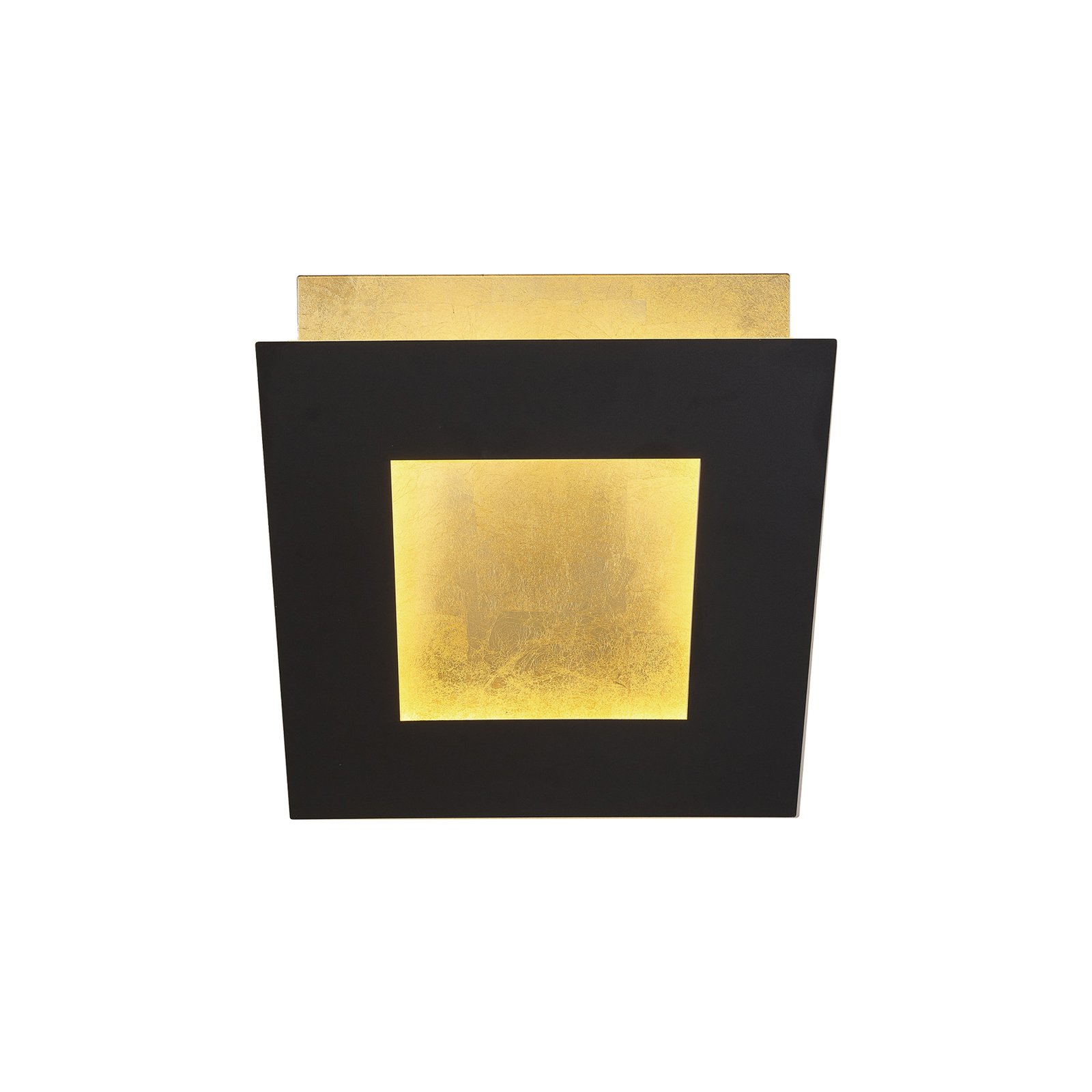 Aplique de pared LED Dalia, negro/oro, 22 x 22 cm, aluminio
