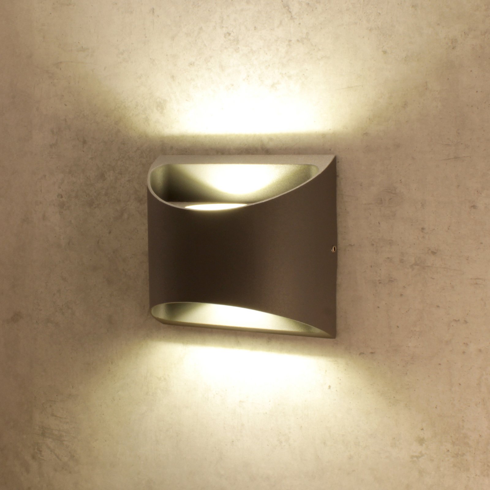 Aplique para exterior Dodd, negro, aluminio, semicircular