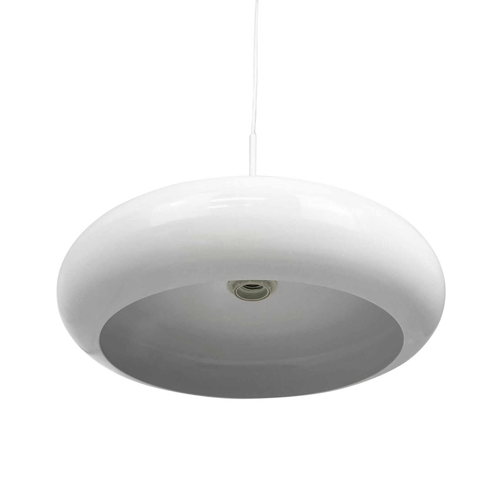 Dyberg Larsen hanging light Planet, white, Ø 40 cm, metal