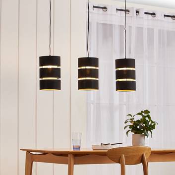 Lindby Tsomo Hängeleuchte Stoff Ø 40 cm 3-flammig